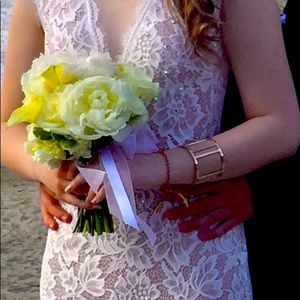 Off White Lace Prom Dress